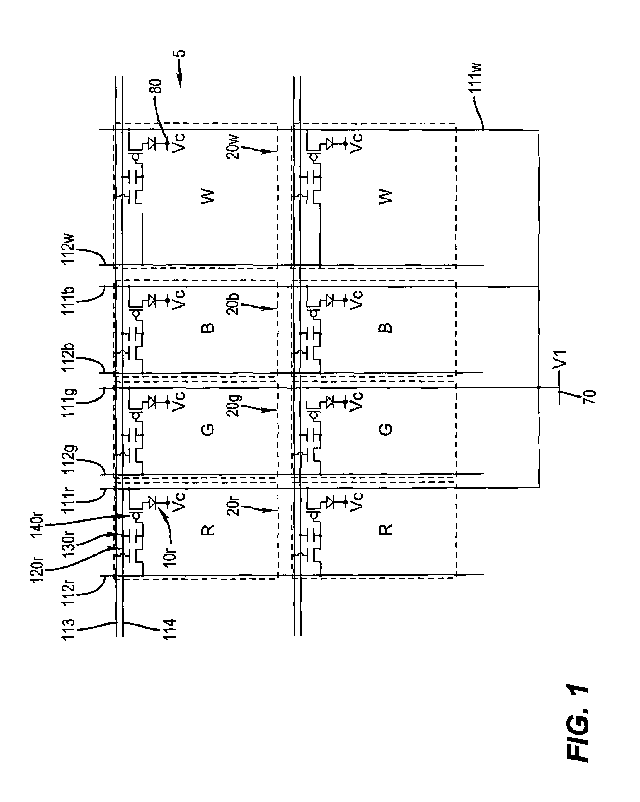 OLED display with improved power performance