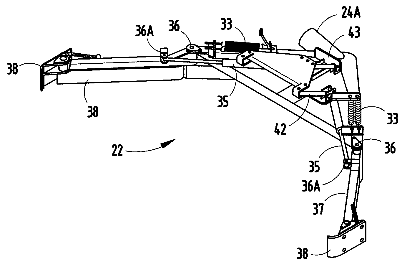 Vacuum truck with collapsible scraper and pivot relief