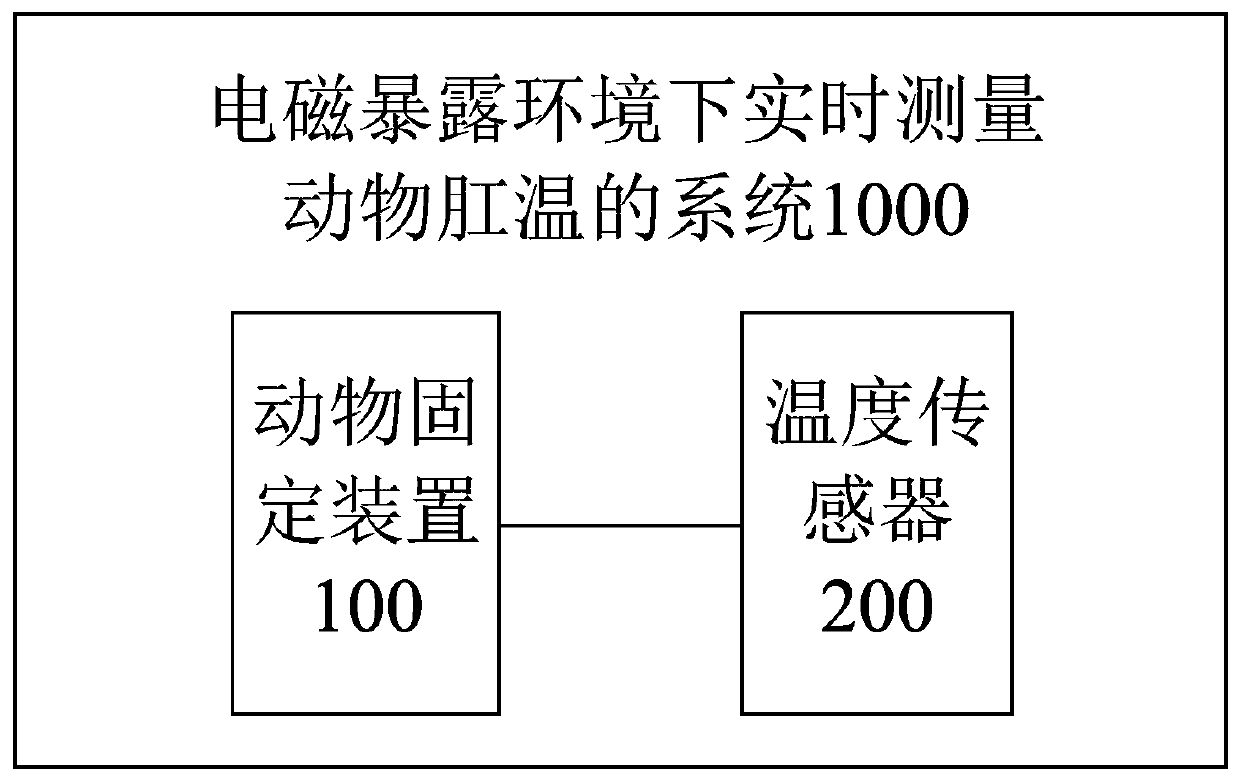 System and method for measuring anus temperature of animal in real time in electromagnetic exposure environment