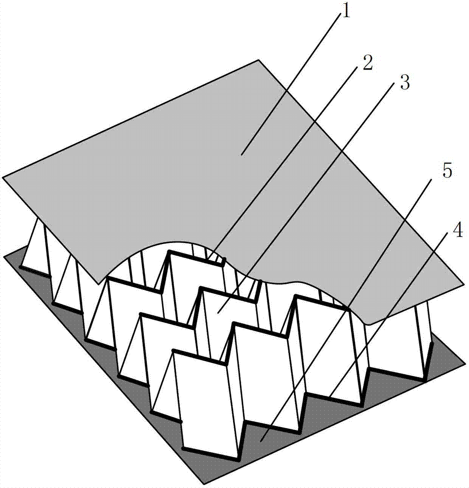 Composite material plate with folding sandwich structure and forming method thereof