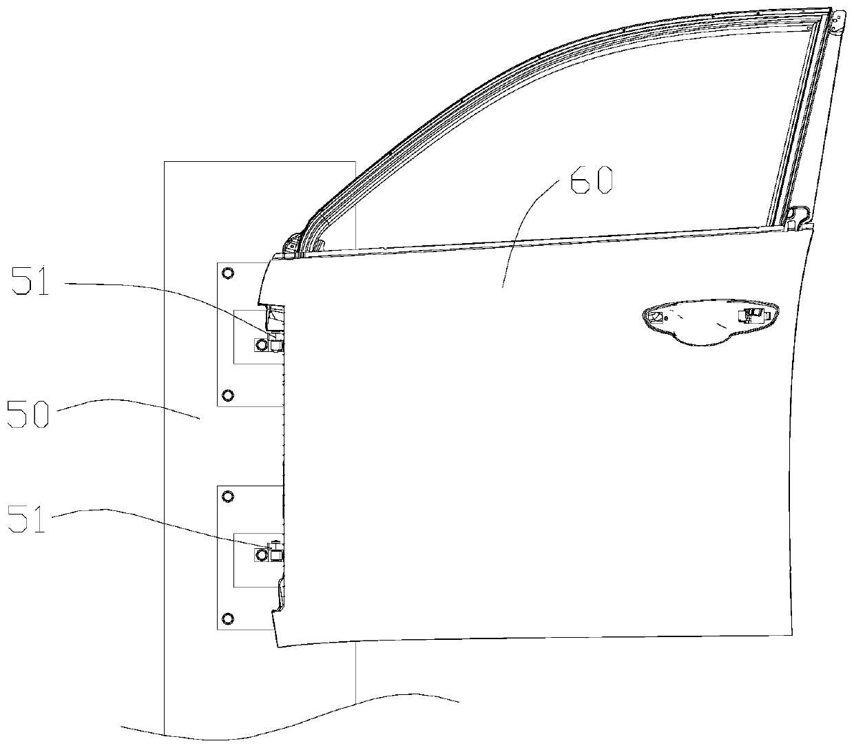 Door lock side fixtures and door stiffness test methods for door stiffness tests