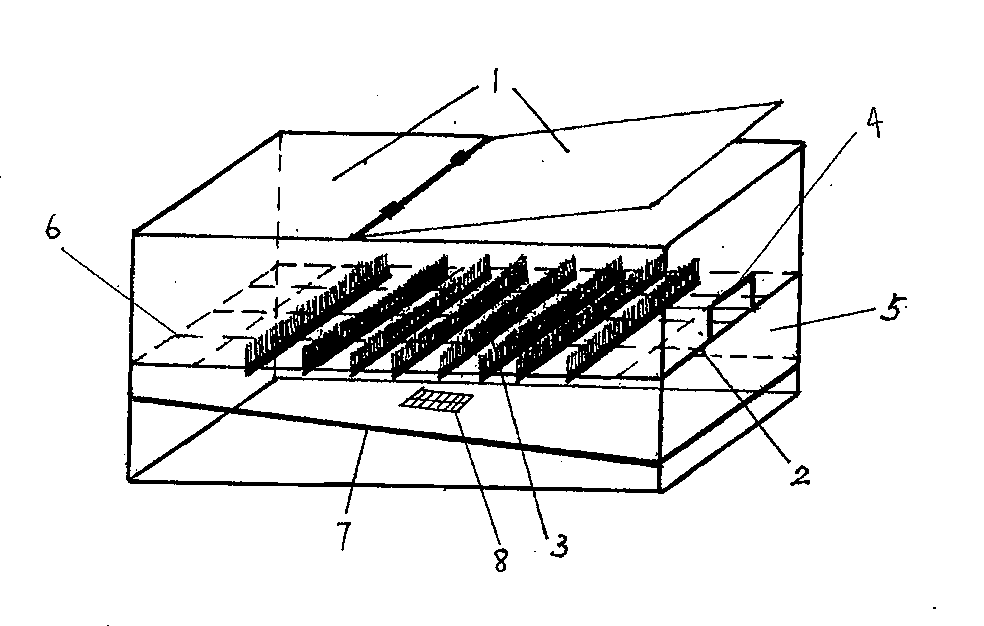 Efficient static raise-dust-free dust cleaning device of blackboard eraser