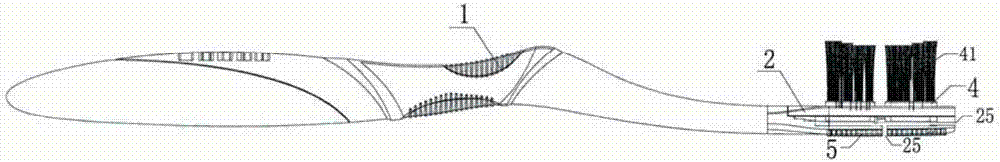 Mechanical type horizontal vibrating and brushing toothbrush