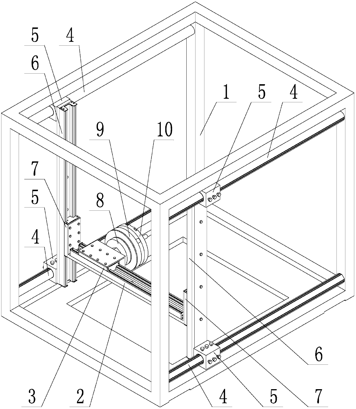 A three-axis boring machine simulation cutting force loading device and its use method