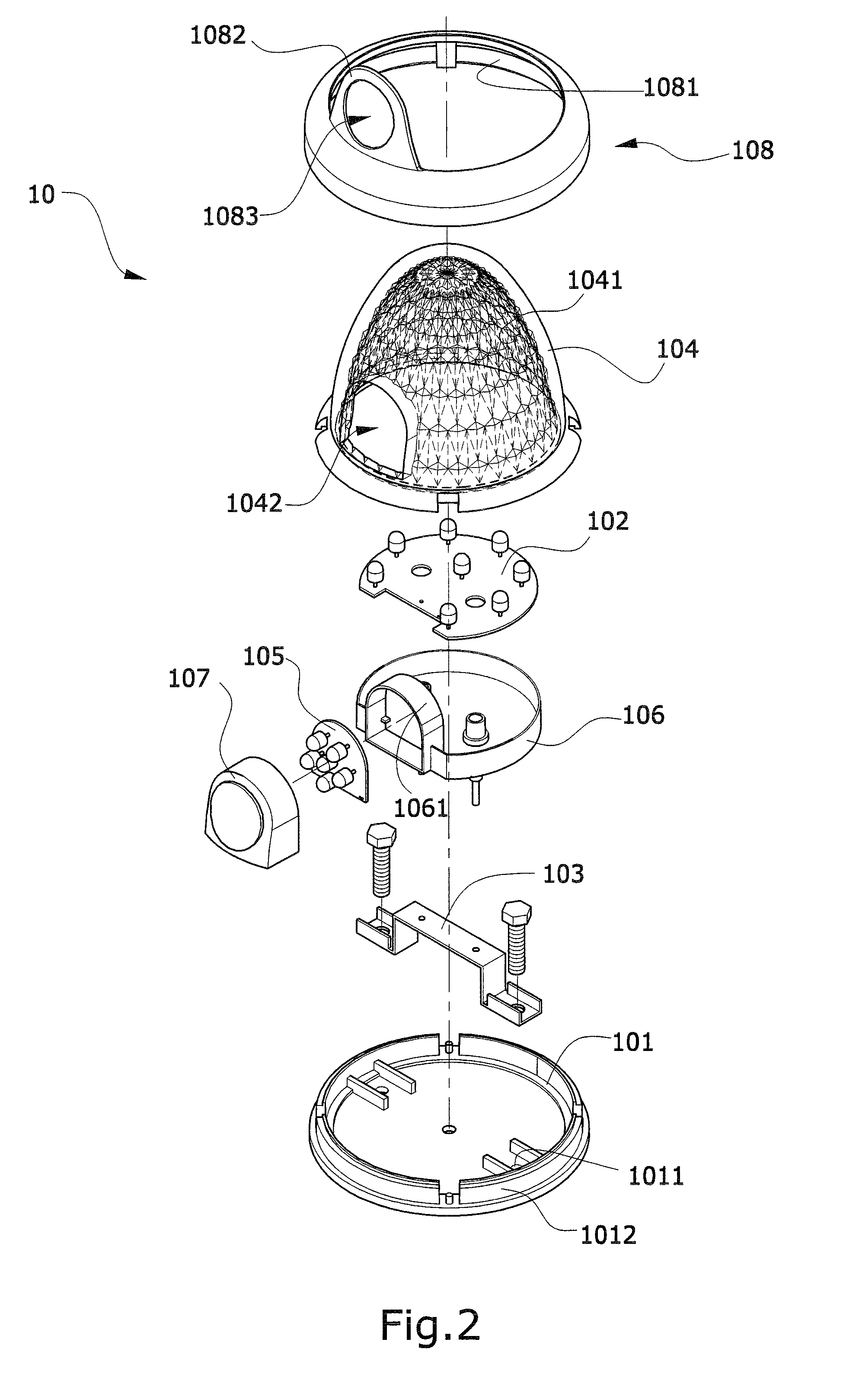 Illuminating warning lamp