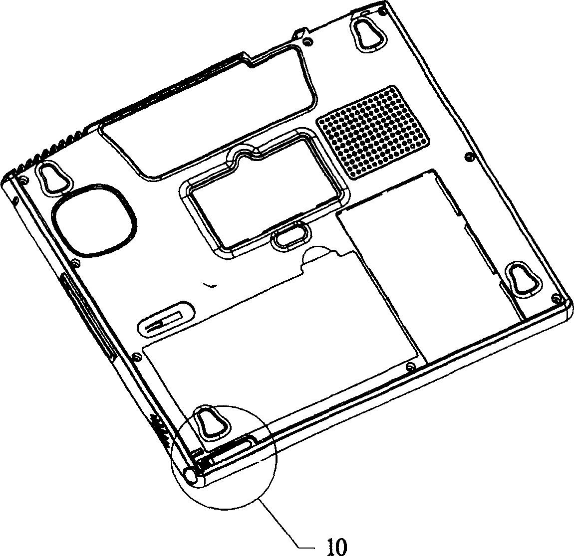 Touch control pen ejection structure of portable computer device