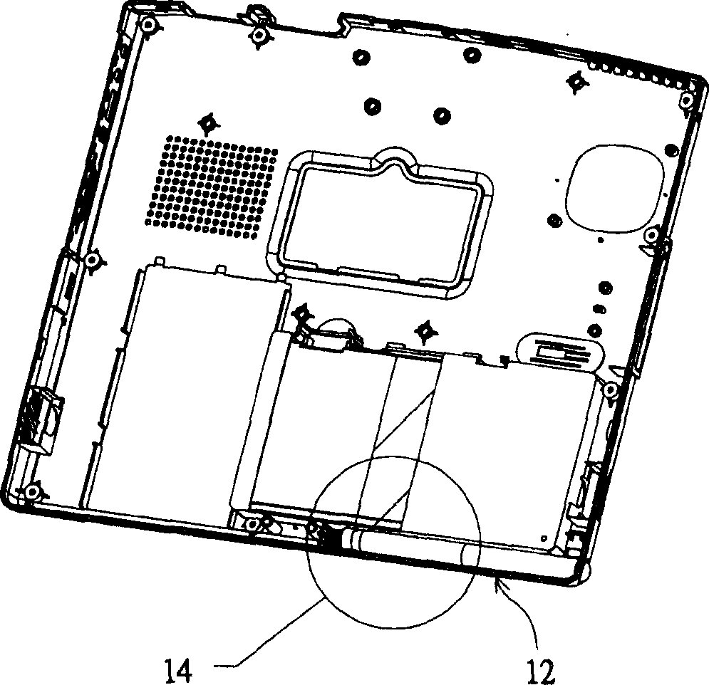 Touch control pen ejection structure of portable computer device