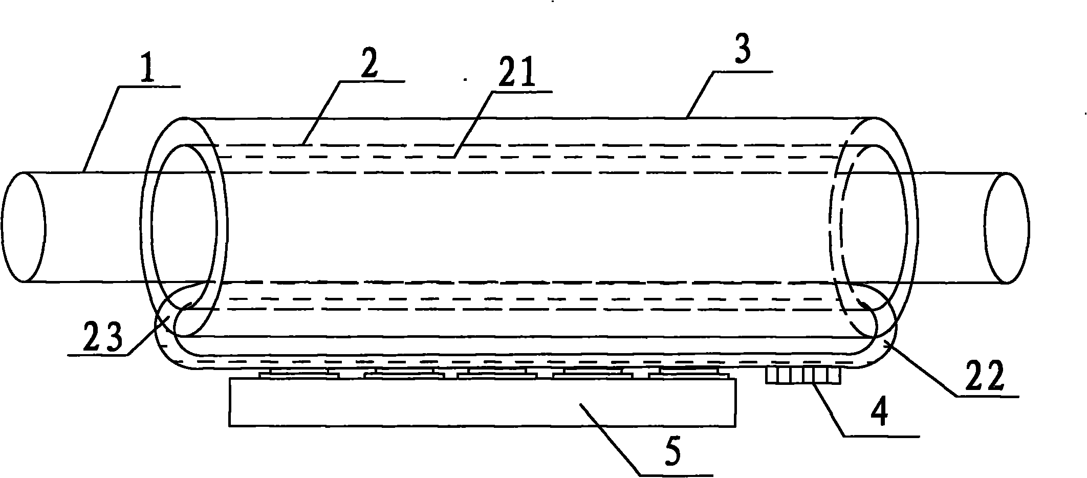 Liquid conveying and heating pipe