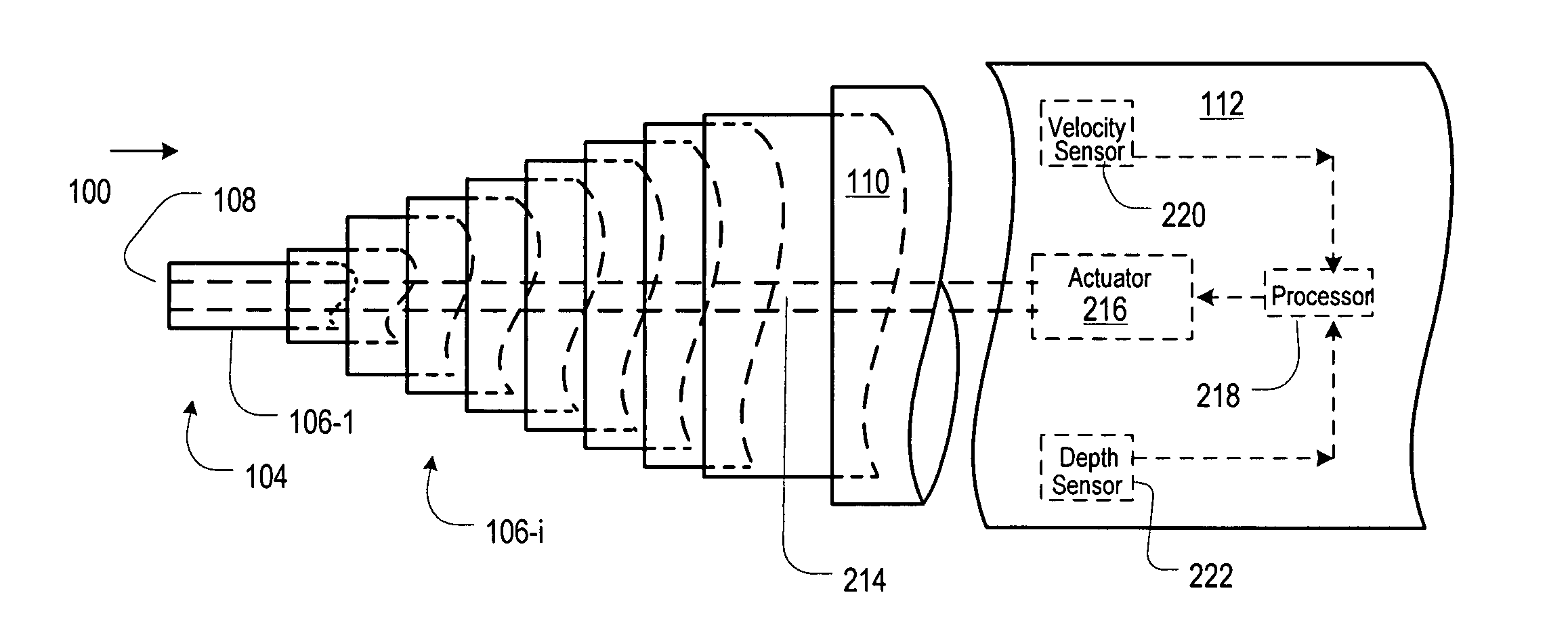 Cavity-running projectile having a telescoping nose