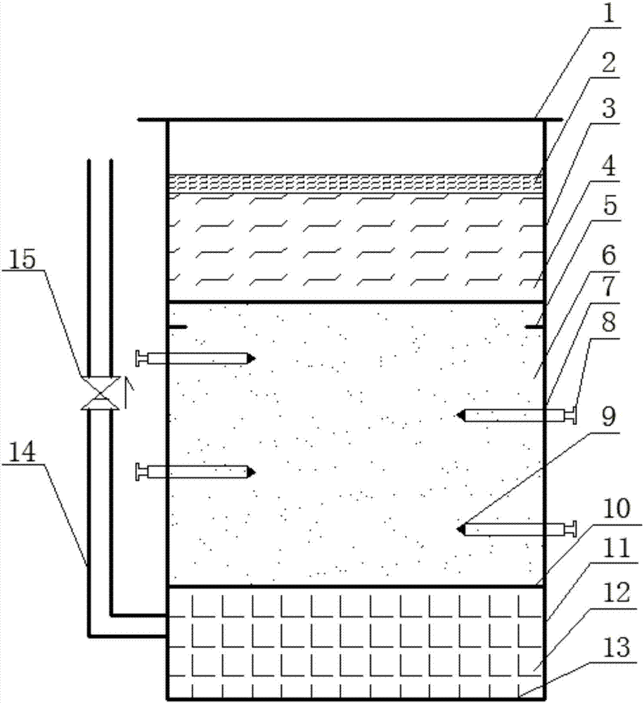 Measuring apparatus and measuring method for vertical effective diffusion coefficient of solutes in saturated soil layer