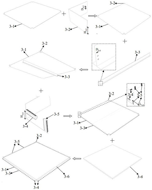 Double-thread steel column head connection type steel rib floor support plate-beam-column system and using method thereof