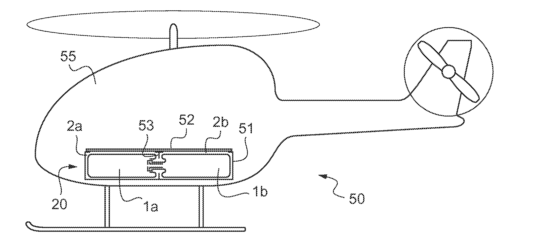 Mounting device for mounting a flexible tank inside a compartment