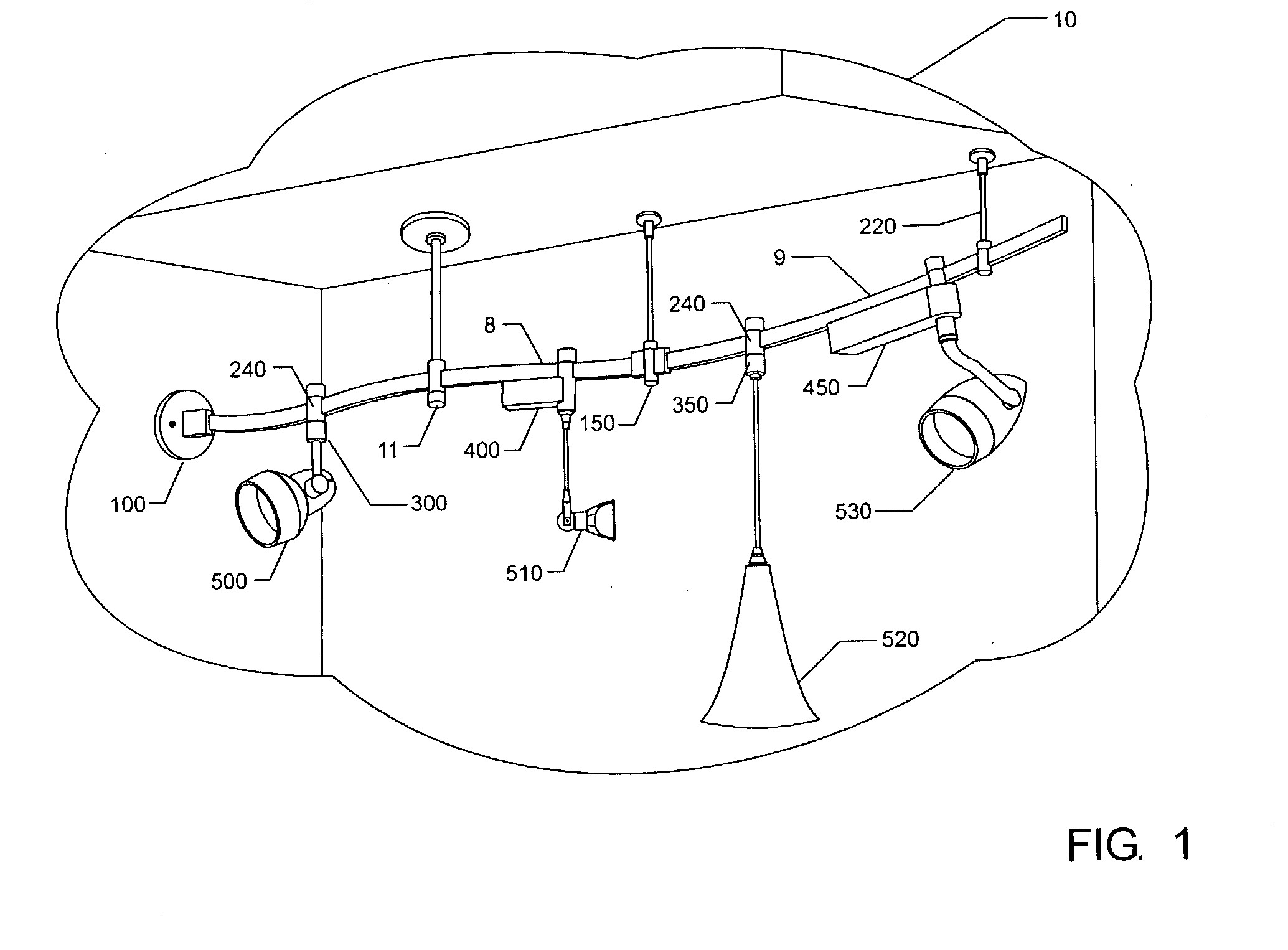 Field bendable line voltage track lighting system