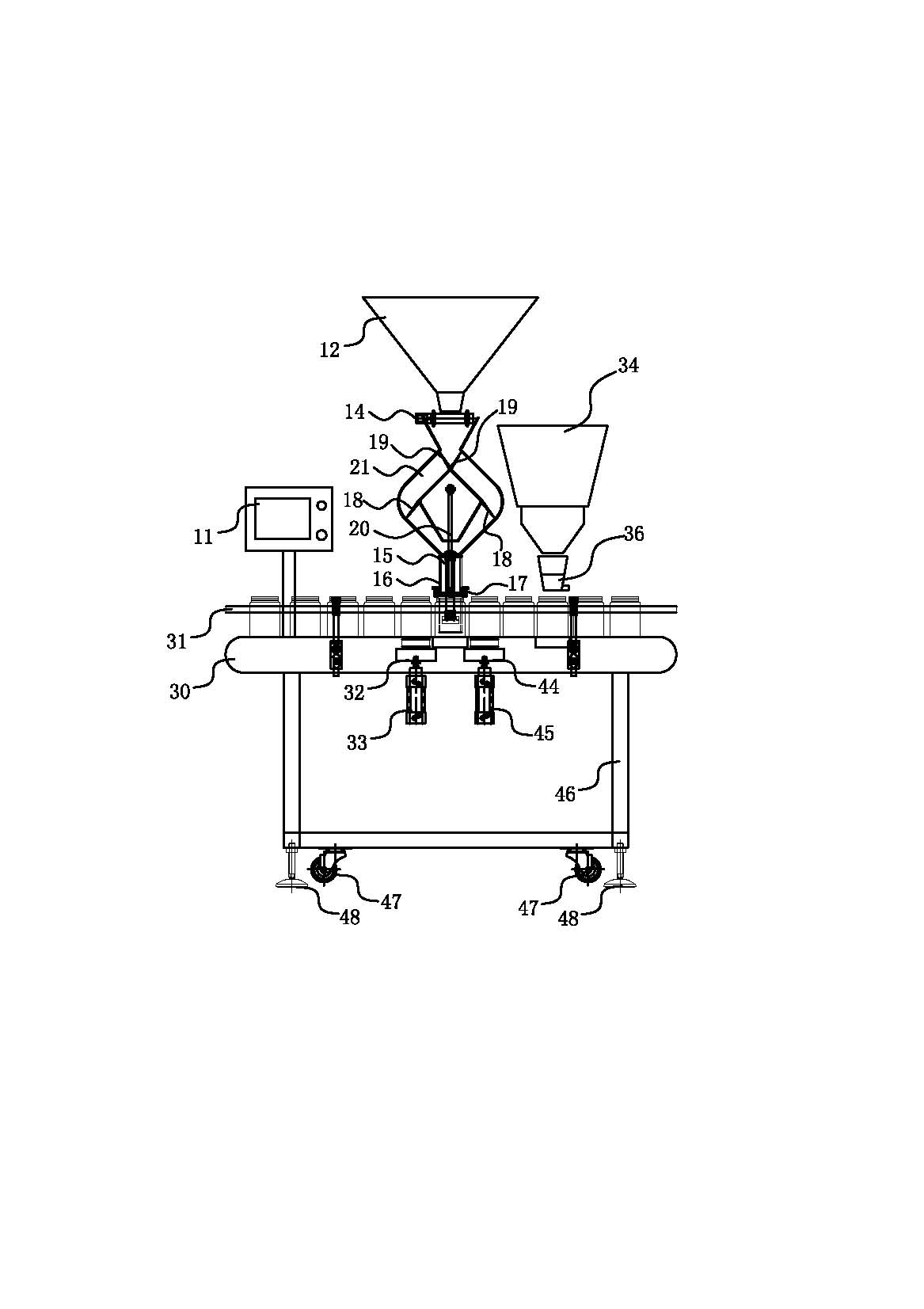 Quantitative canning machine for irregular materials and quantitative canning method