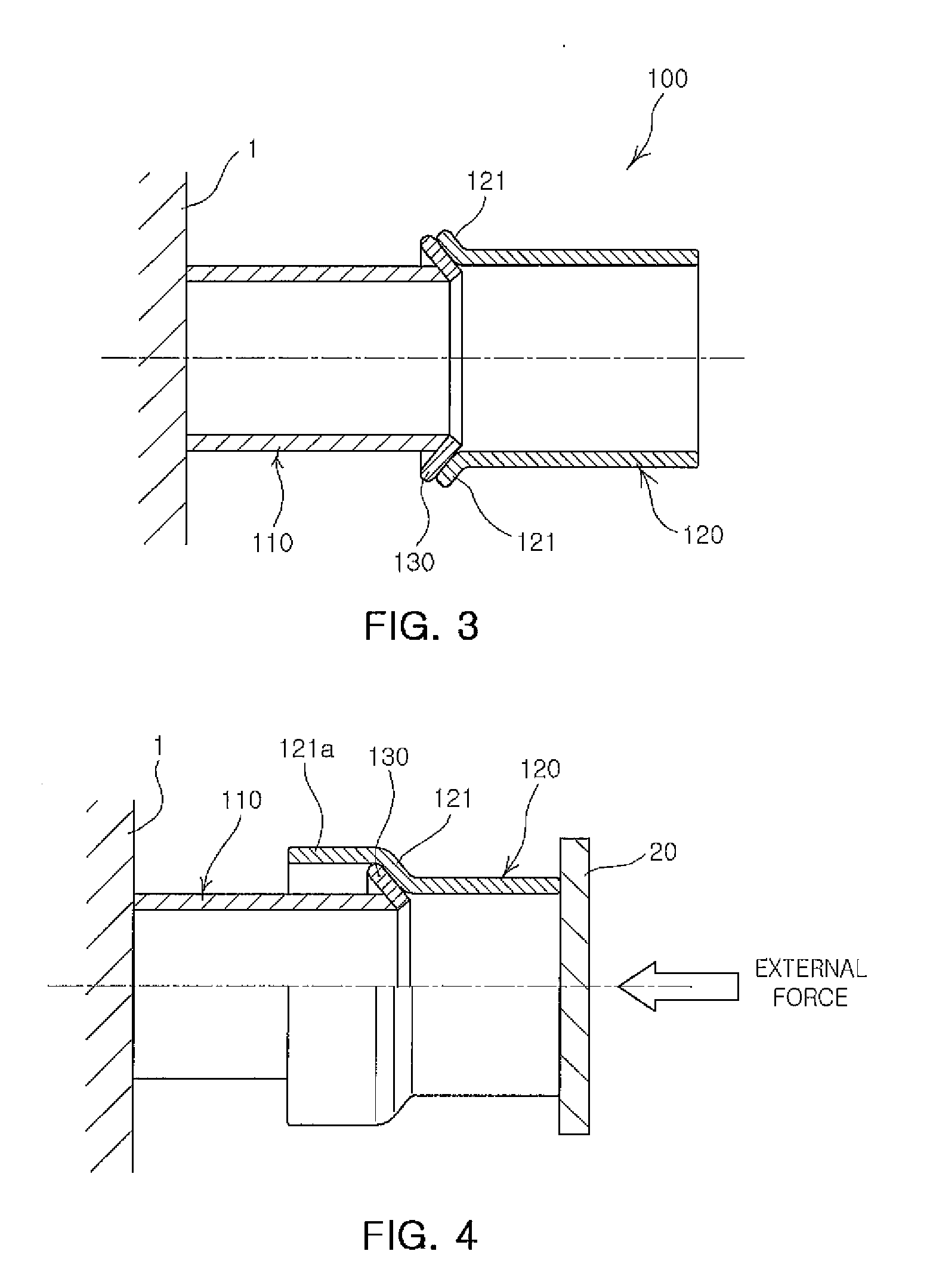 Shock absorbing device for vehicle with multiple shock absorbing stages