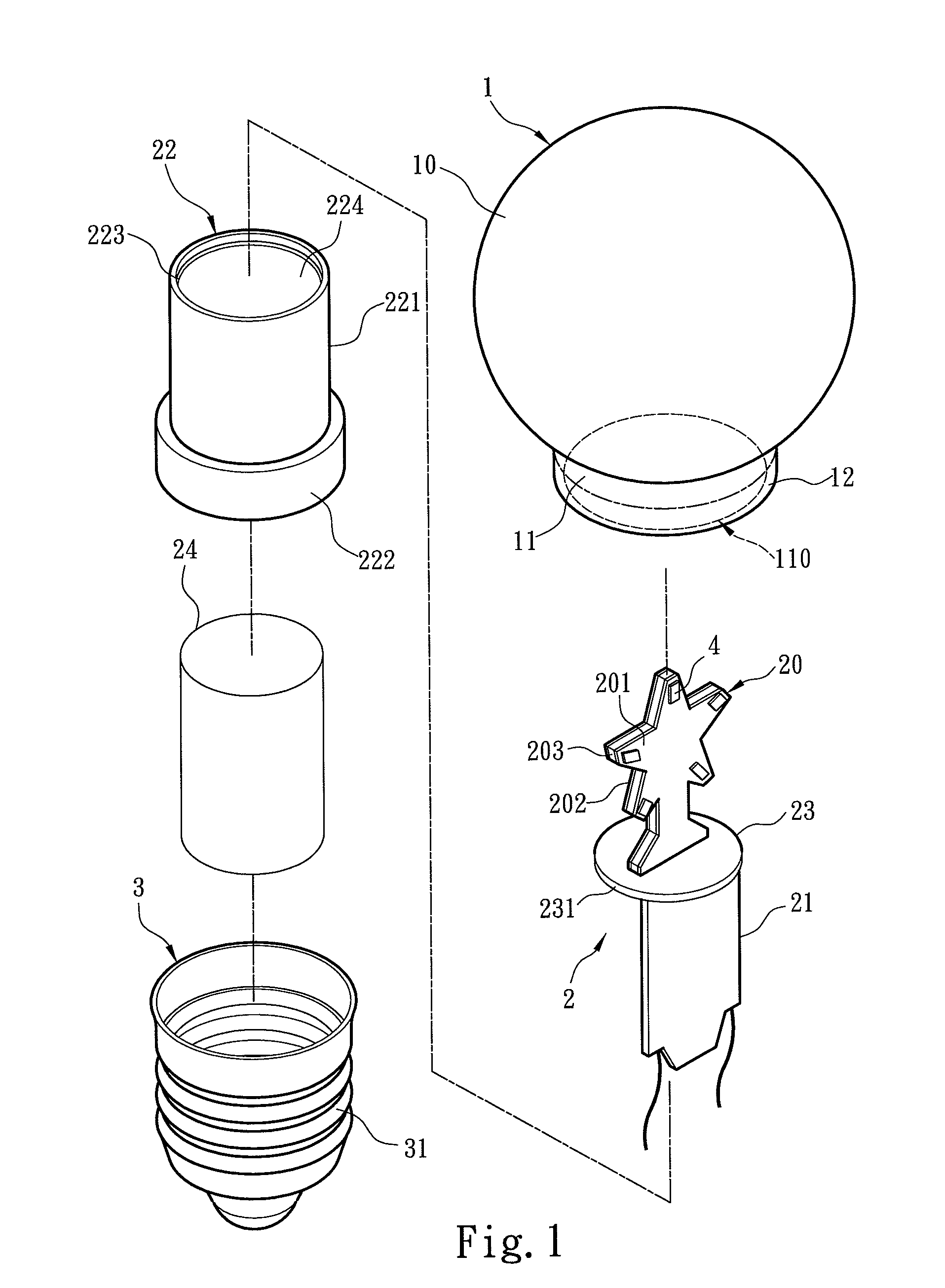 LED light bulb providing high heat dissipation efficiency