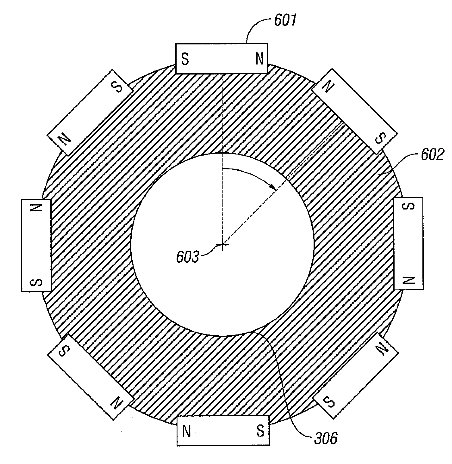 Magnet arrangement and method for use on a downhole tool