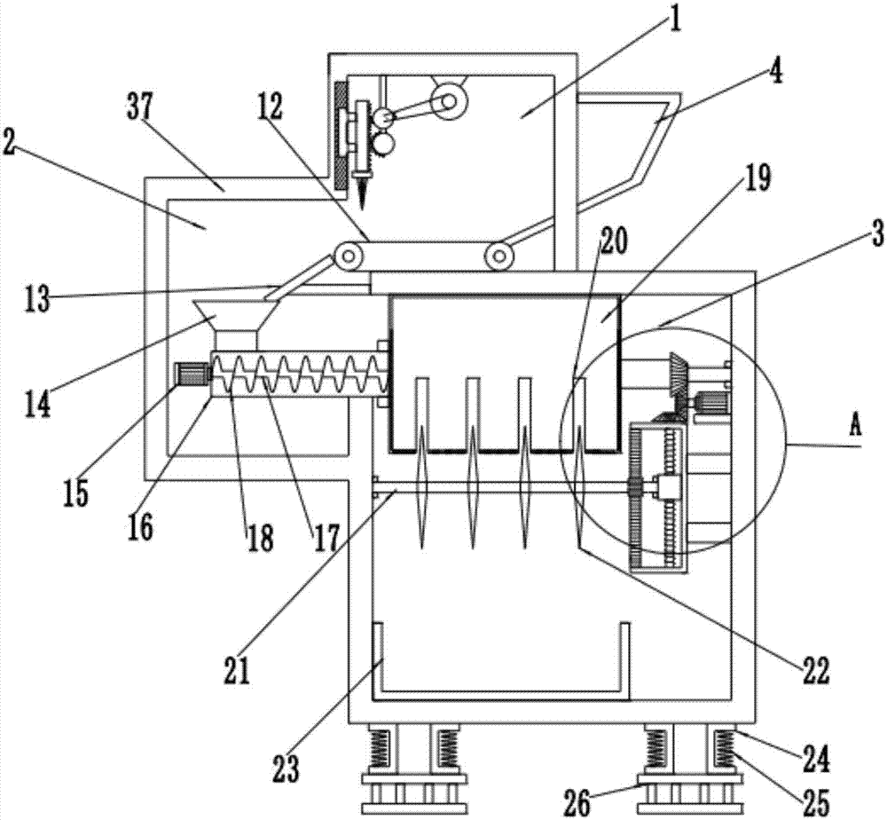 Forage grass smashing device for animal husbandry