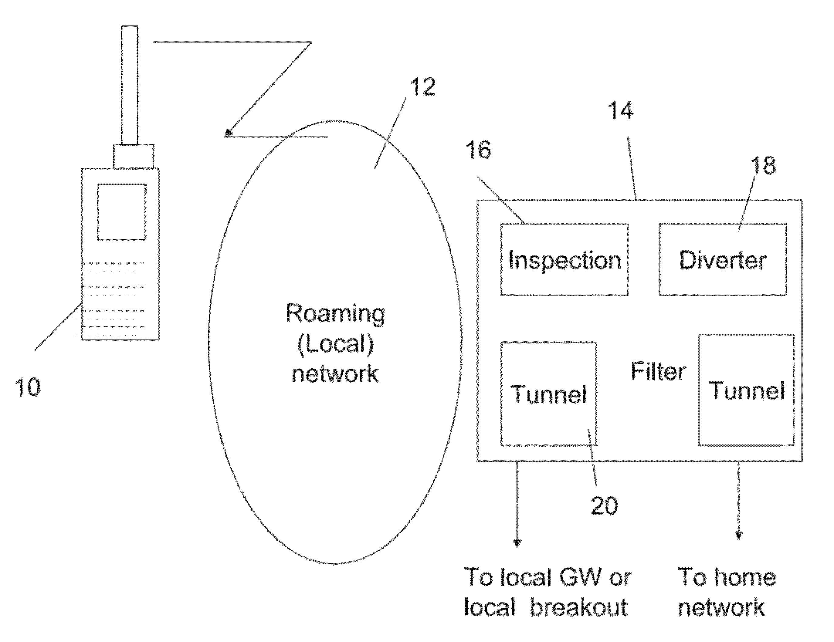 Local access to data while roaming with a mobile telephony device