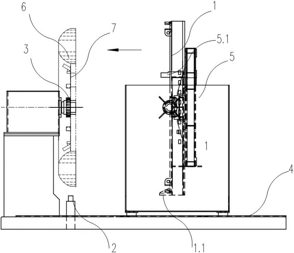 Winding core transformer unloading turning frame