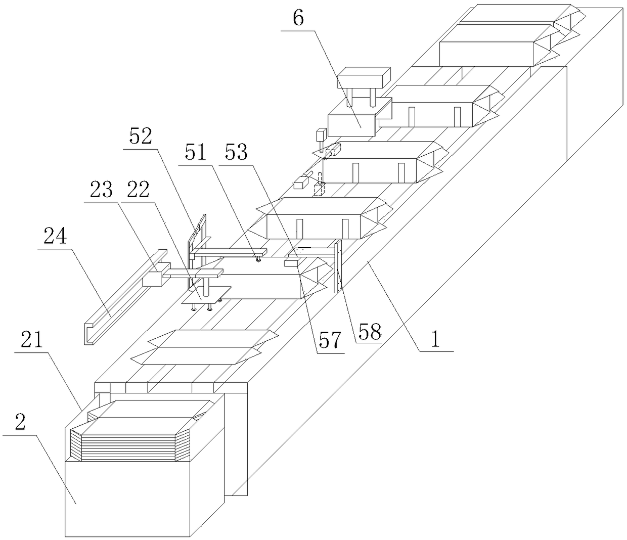 Packaging box full-automatic pasting and assembling production equipment