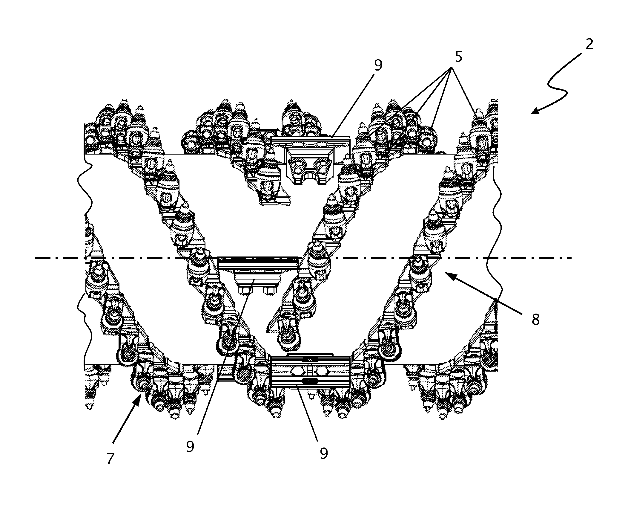 Ejector for a mobile ground preparation machine