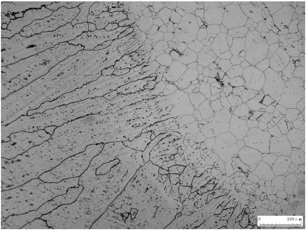 Display method for metallographic structure of austenite and ferrite dissimilar steel joint