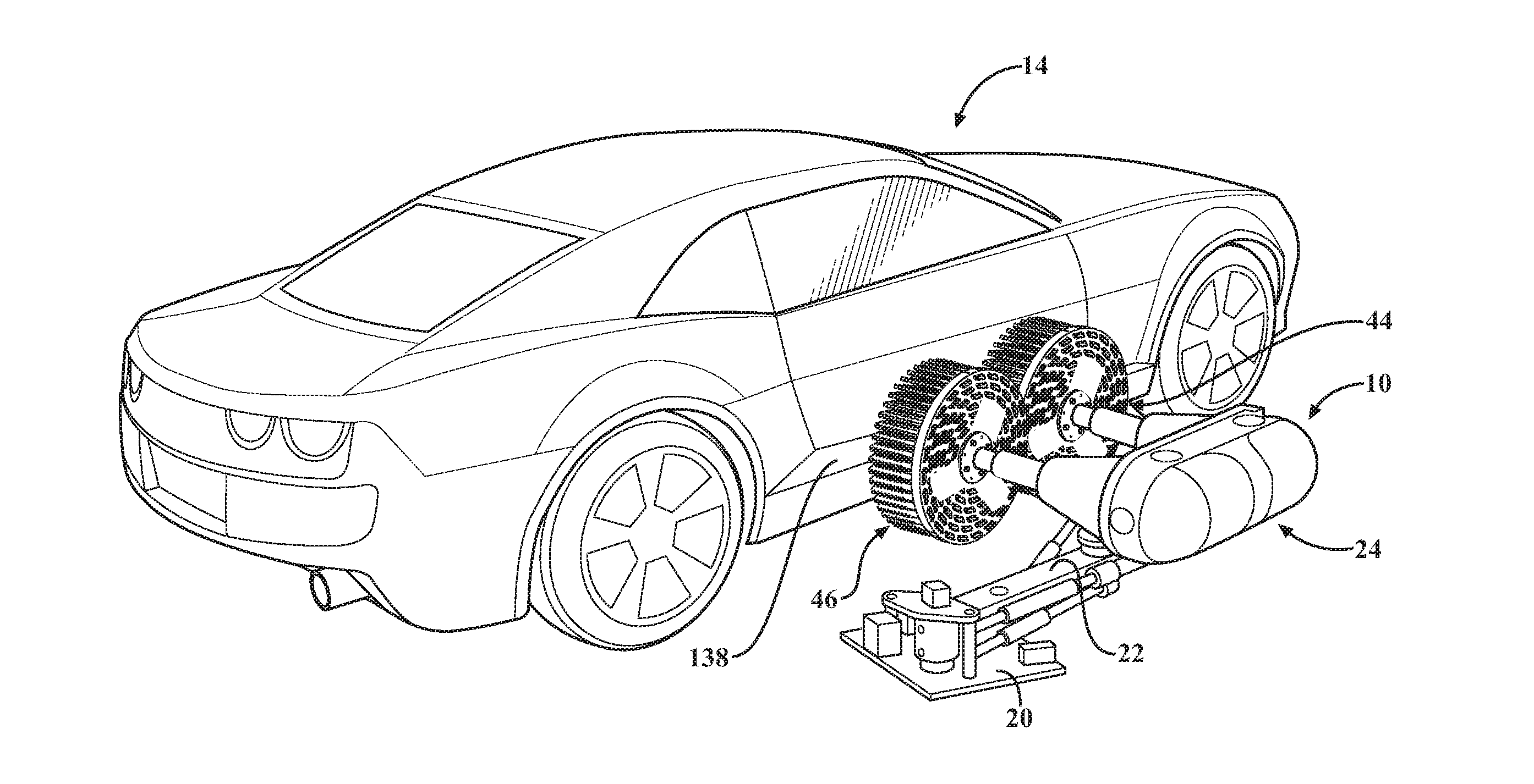 Dual scrubber vehicle treatment brush assembly