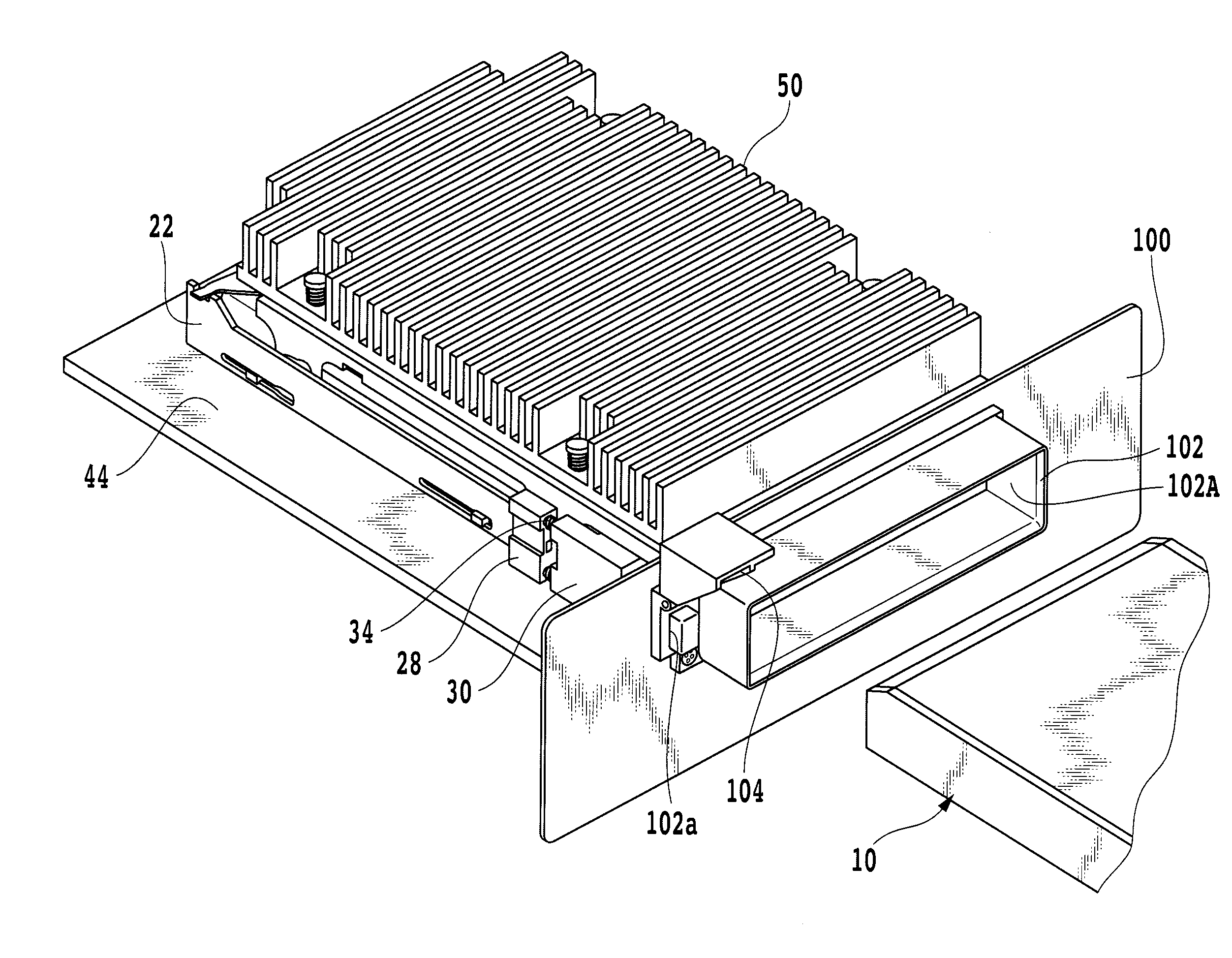 Connector for connection to a module board