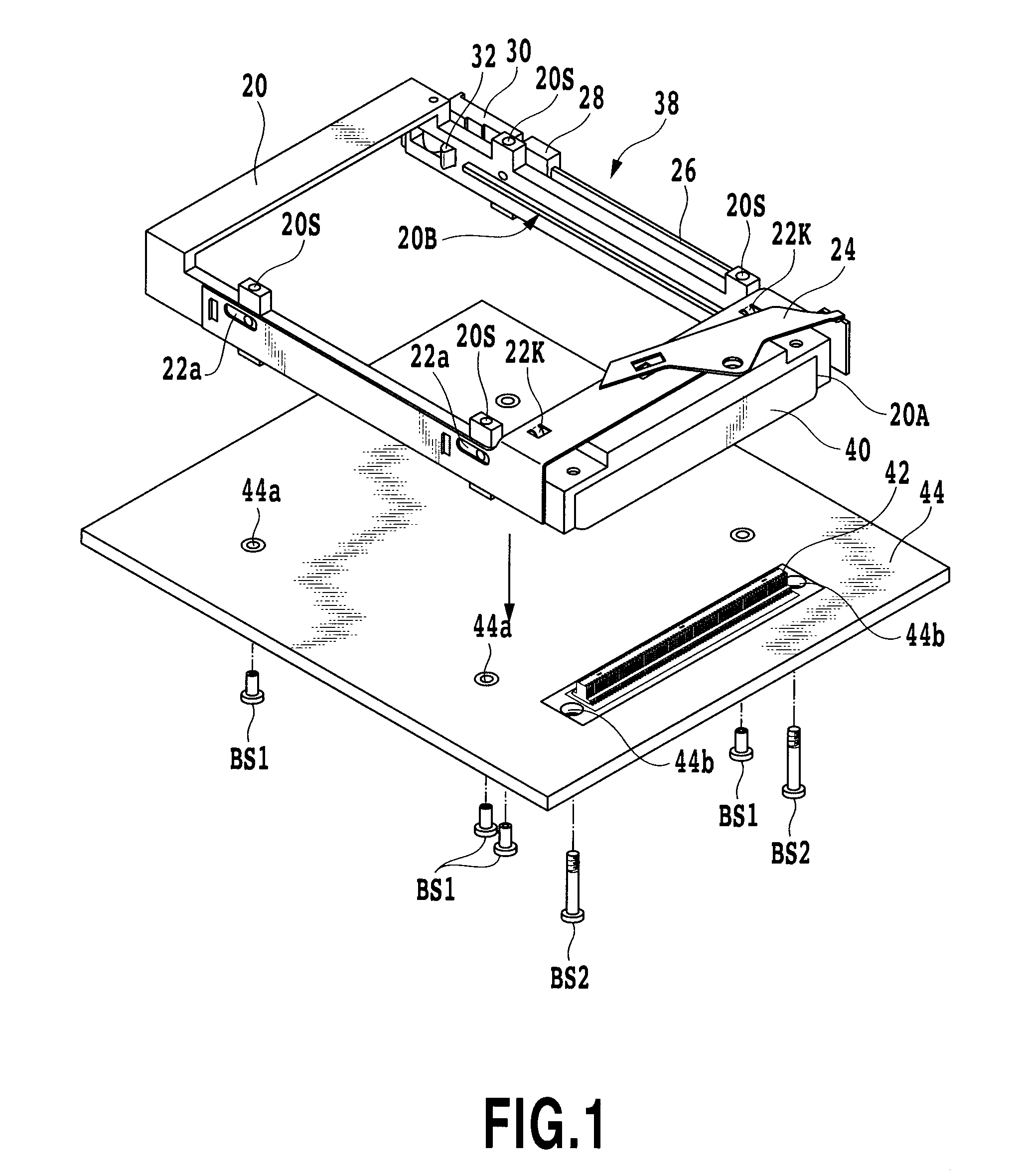 Connector for connection to a module board