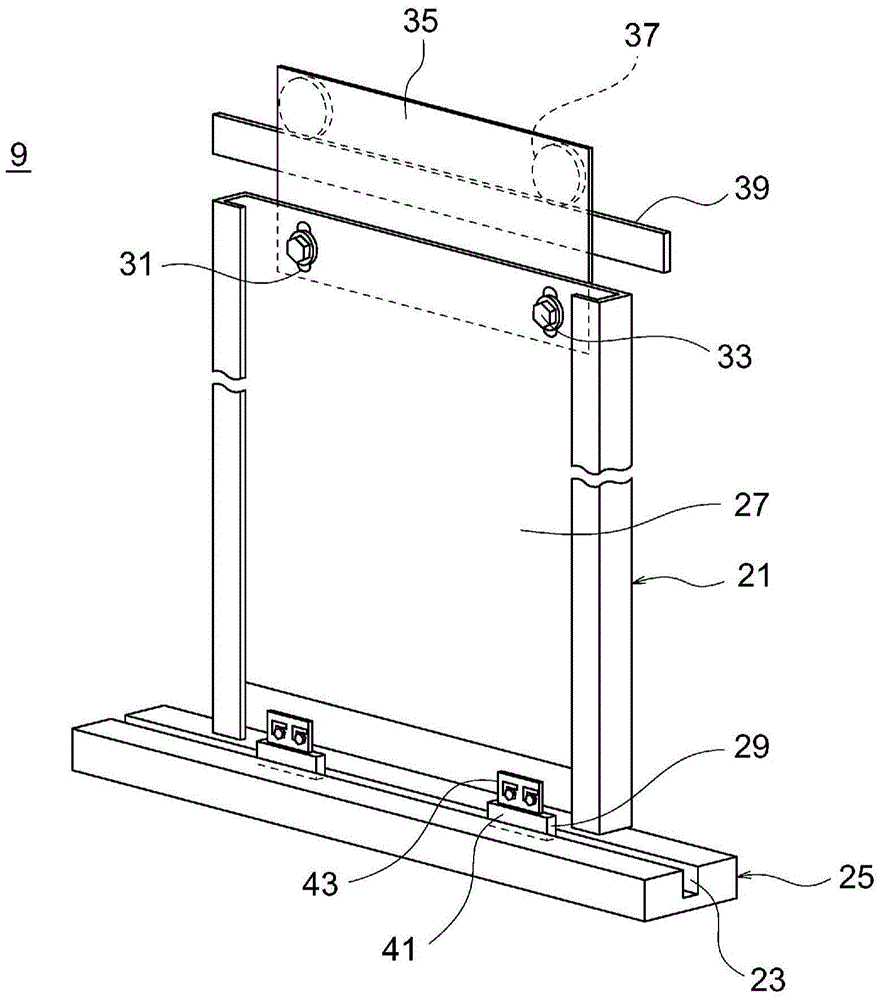 Elevator door device and installation method of elevator door