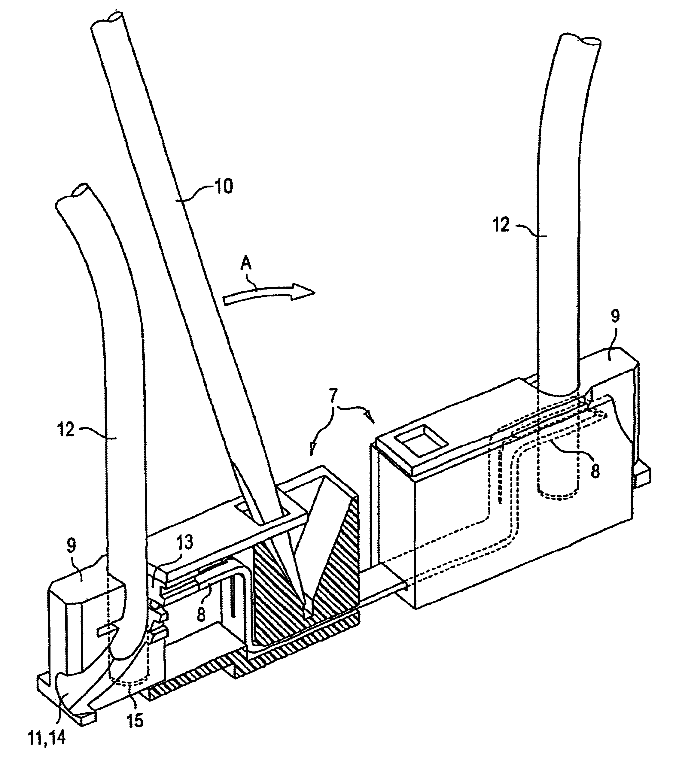 Electrical unit with a connector for a loop through conductor