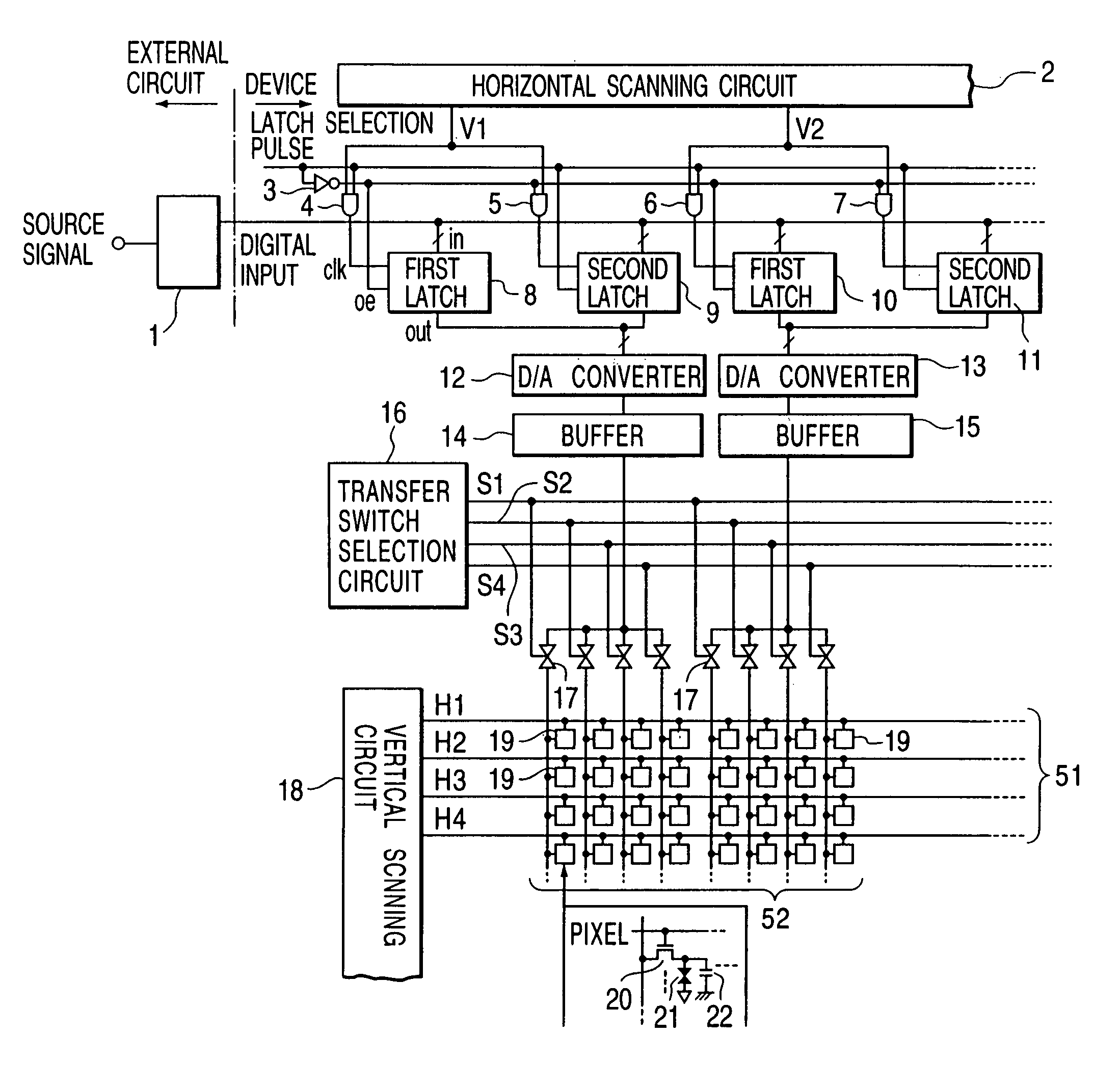 Matrix substrate and display which inputs signal-polarity inverting signals to picture data