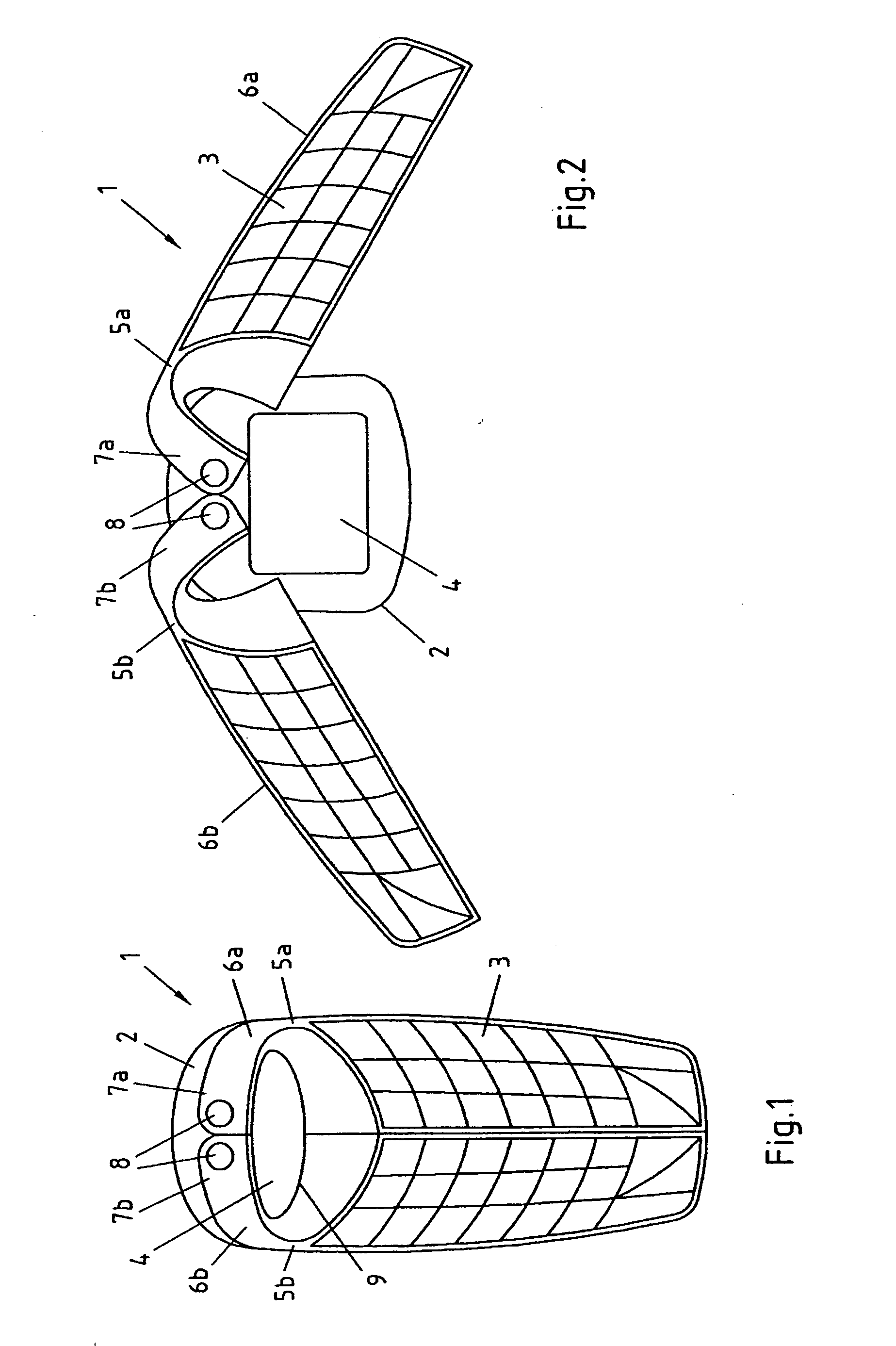 Keypad with pivotable sections