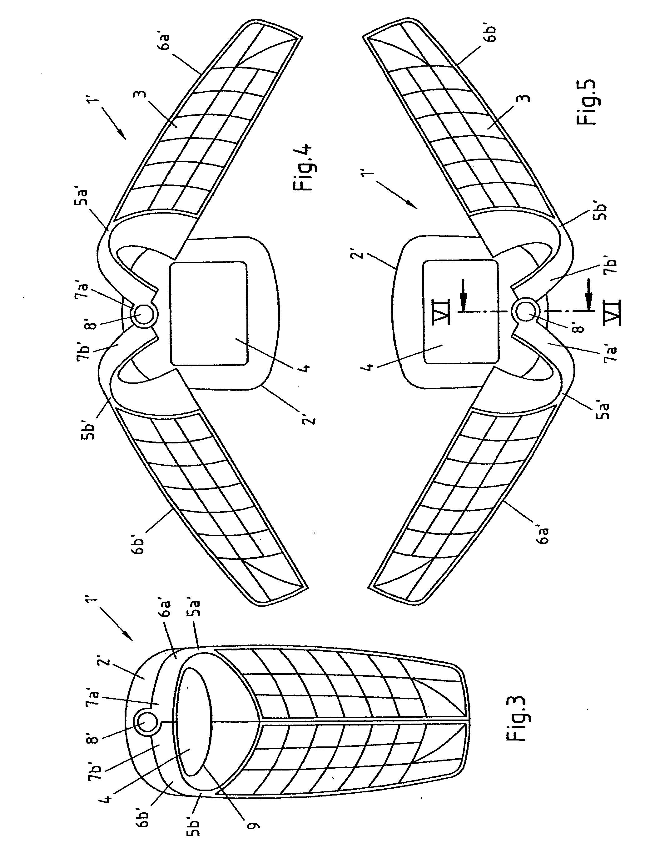 Keypad with pivotable sections