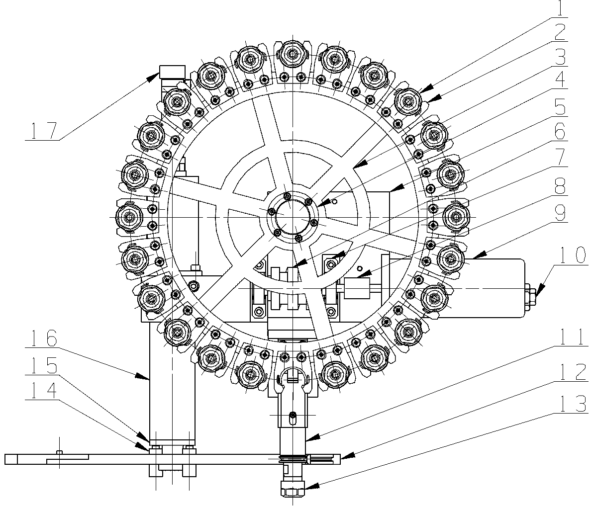 Structure-simplified disc type tool magazine