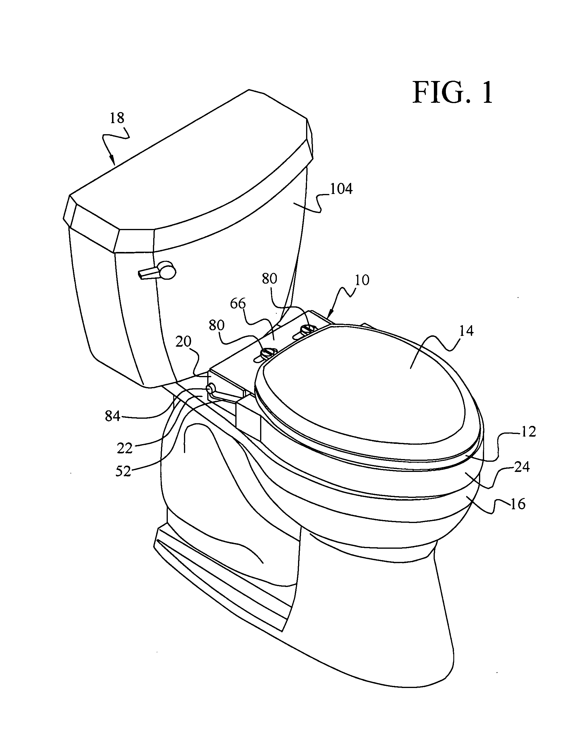 Toilet seat elevator assembly