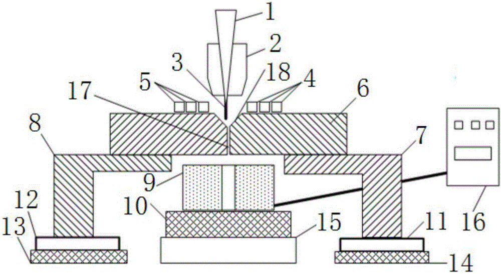 Welding device and method for avoiding high-nitrogen steel welding air holes and improving connector strength