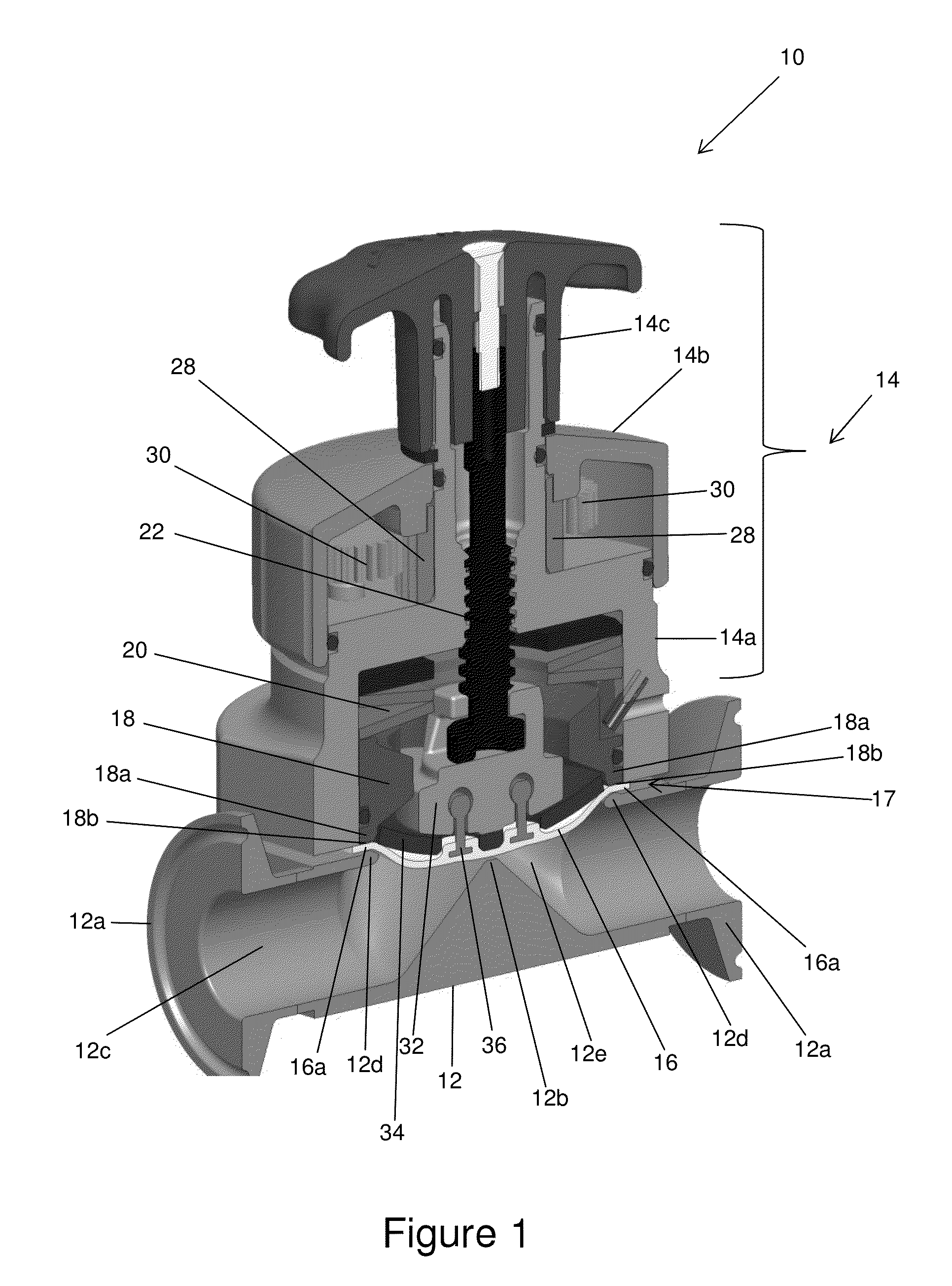 Temperature compensating flanged joint for a teflon diaphragm valve