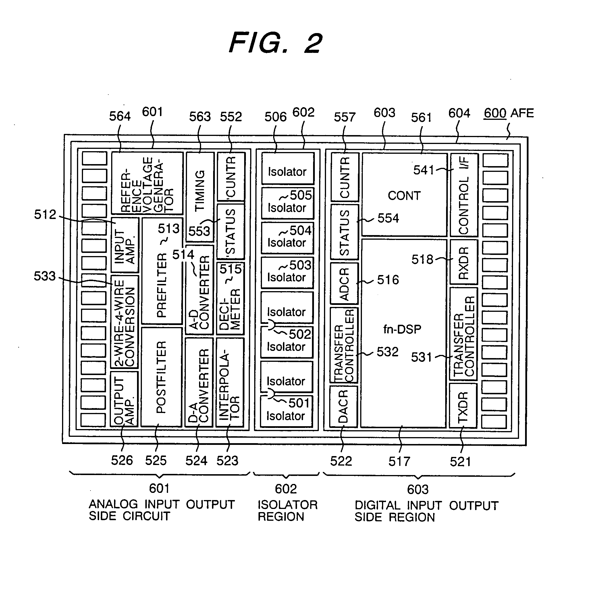 Isolator and a modem device using the isolator