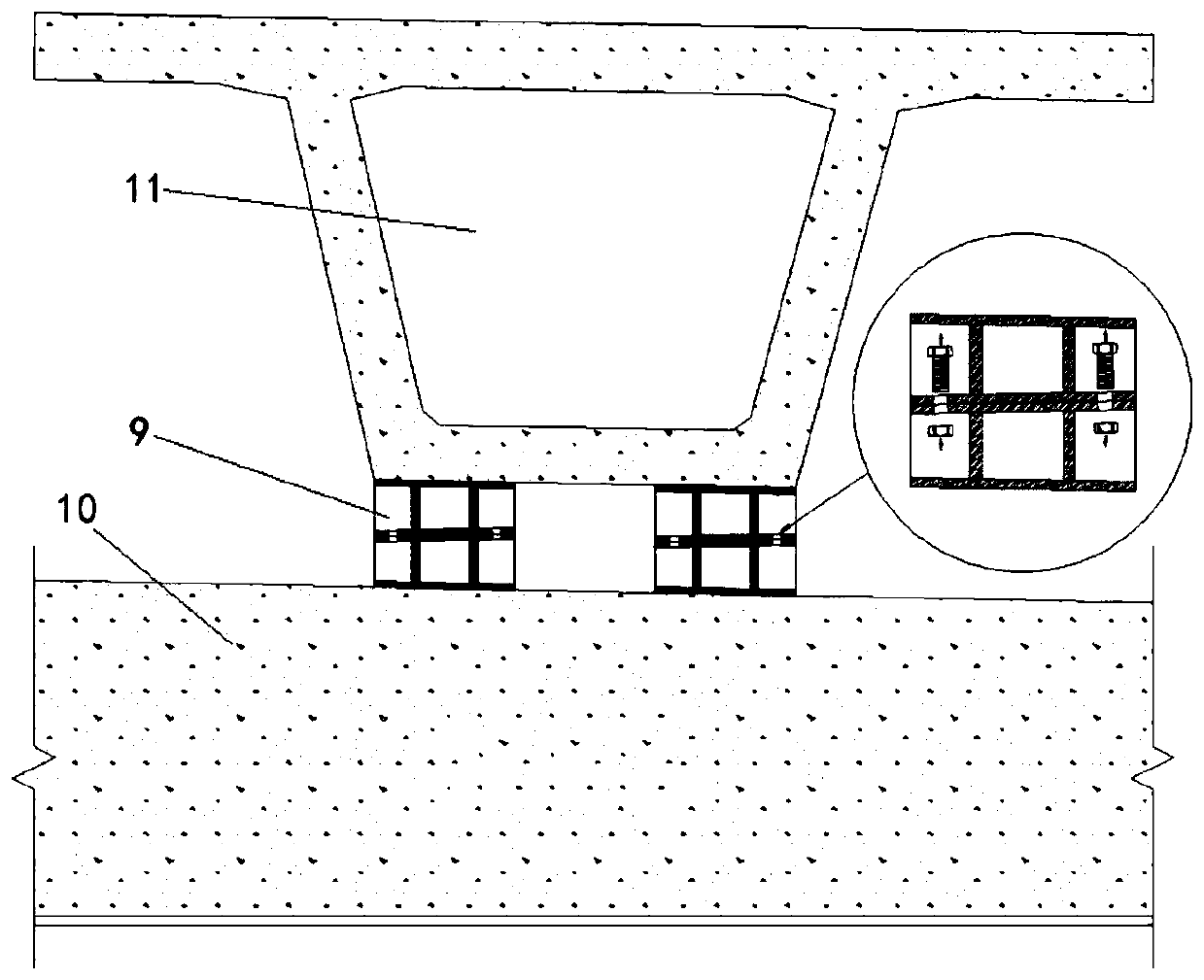 Construction method of sliding unlocking type temporary support for mounting prefabricated small box girder