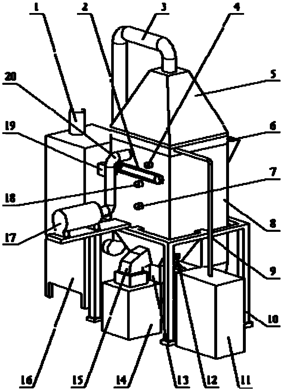 High-efficiency vertical domestic garbage treatment device