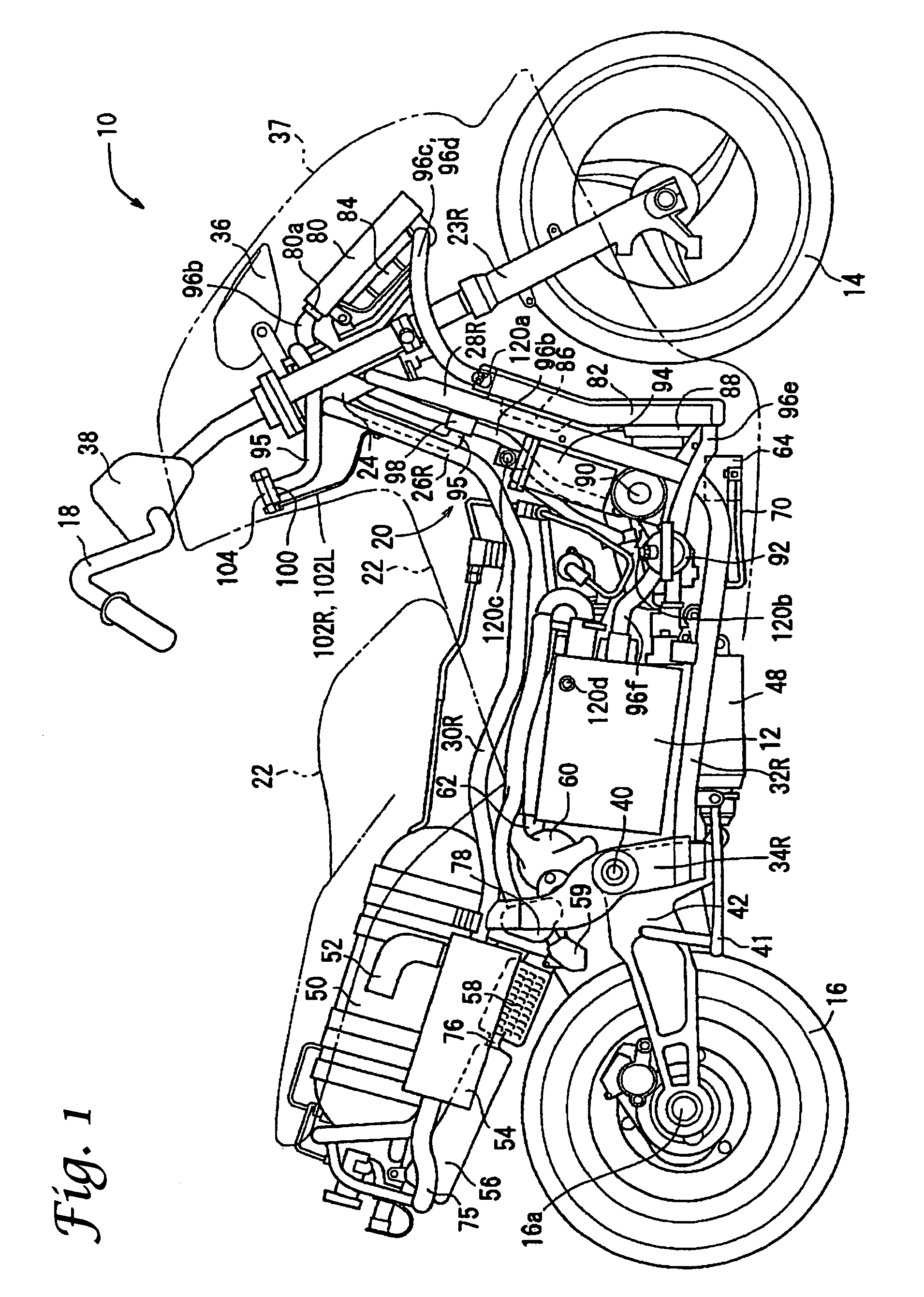 Two-wheeled fuel-cell vehicle with hydrogen sensor