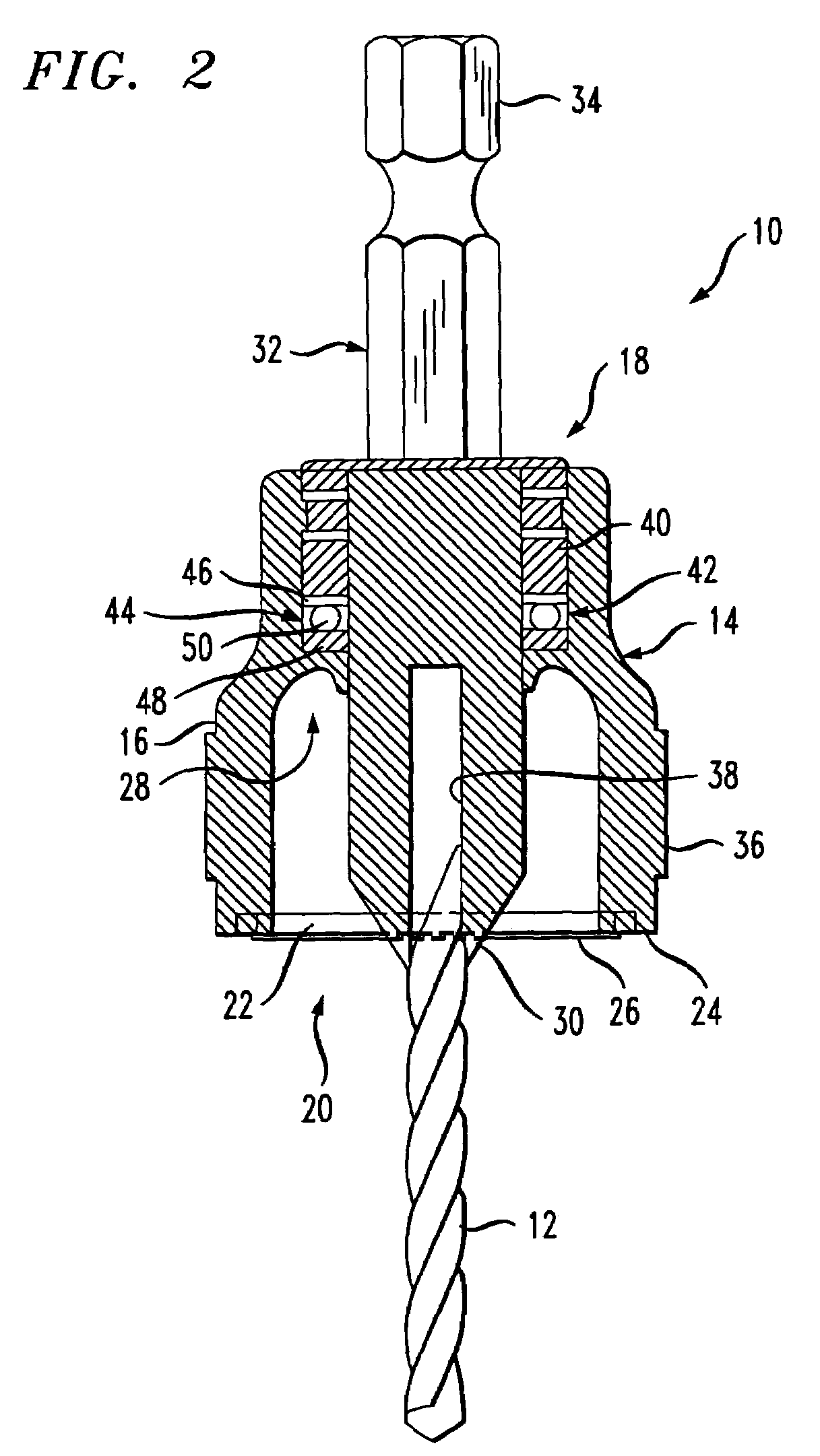 Depth limiting device and hole forming apparatus containing the same