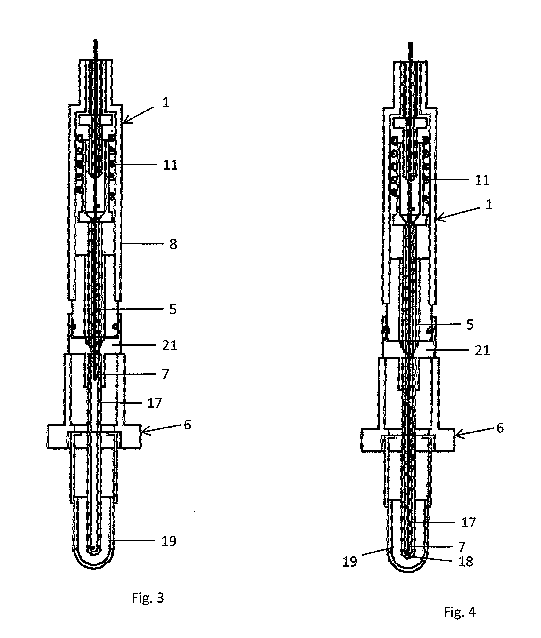 Sensor arrangement for the measuring of parameters in melted material