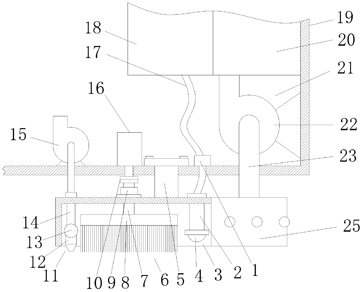 Self-cleaning device of scrubber