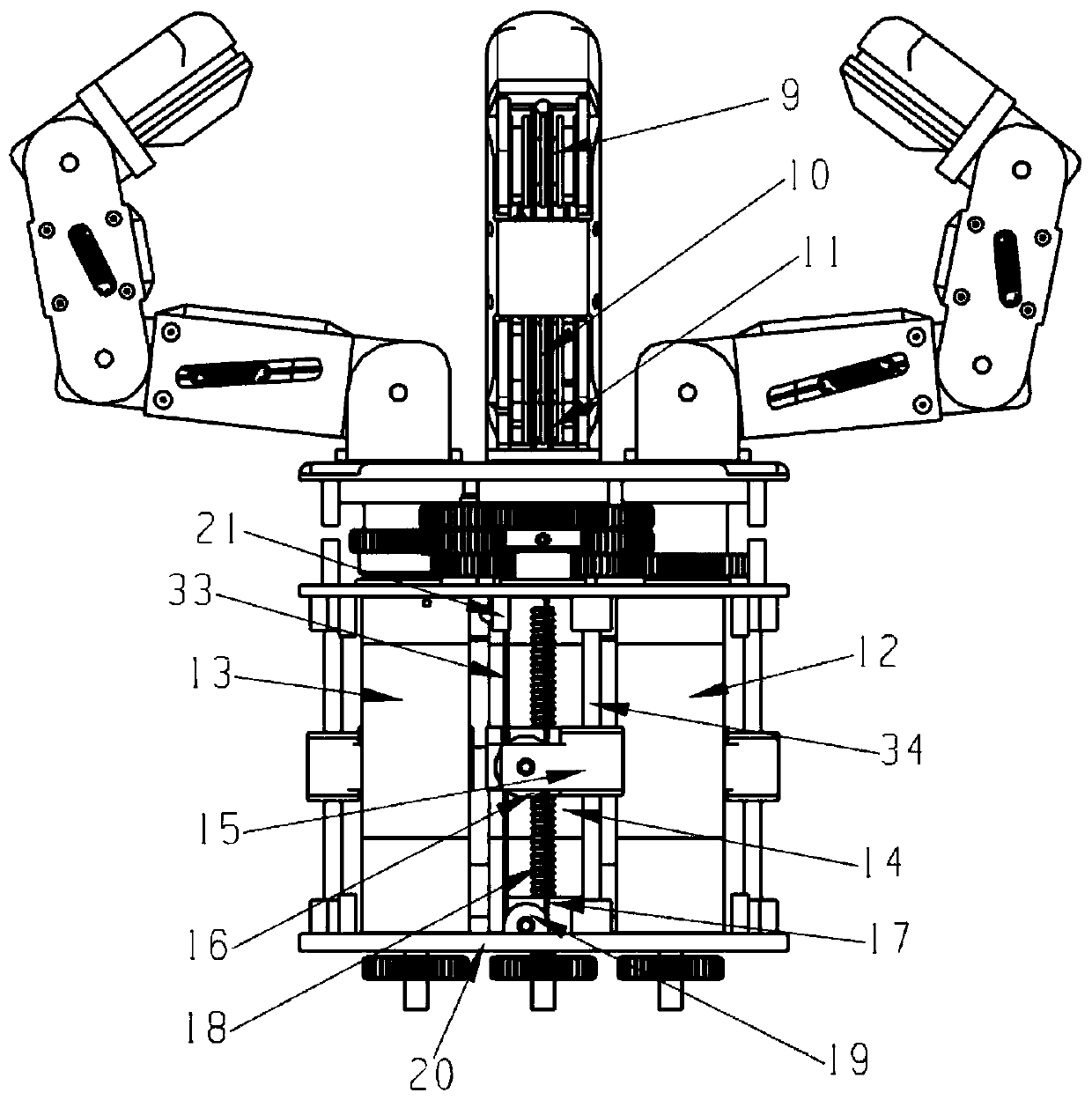 Collaborative driving three-finger robot dexterous hand