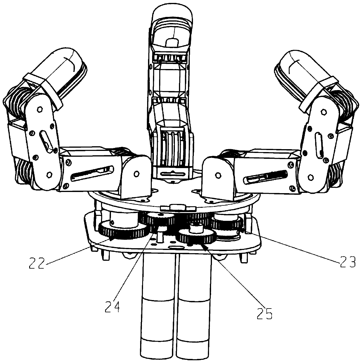 Collaborative driving three-finger robot dexterous hand