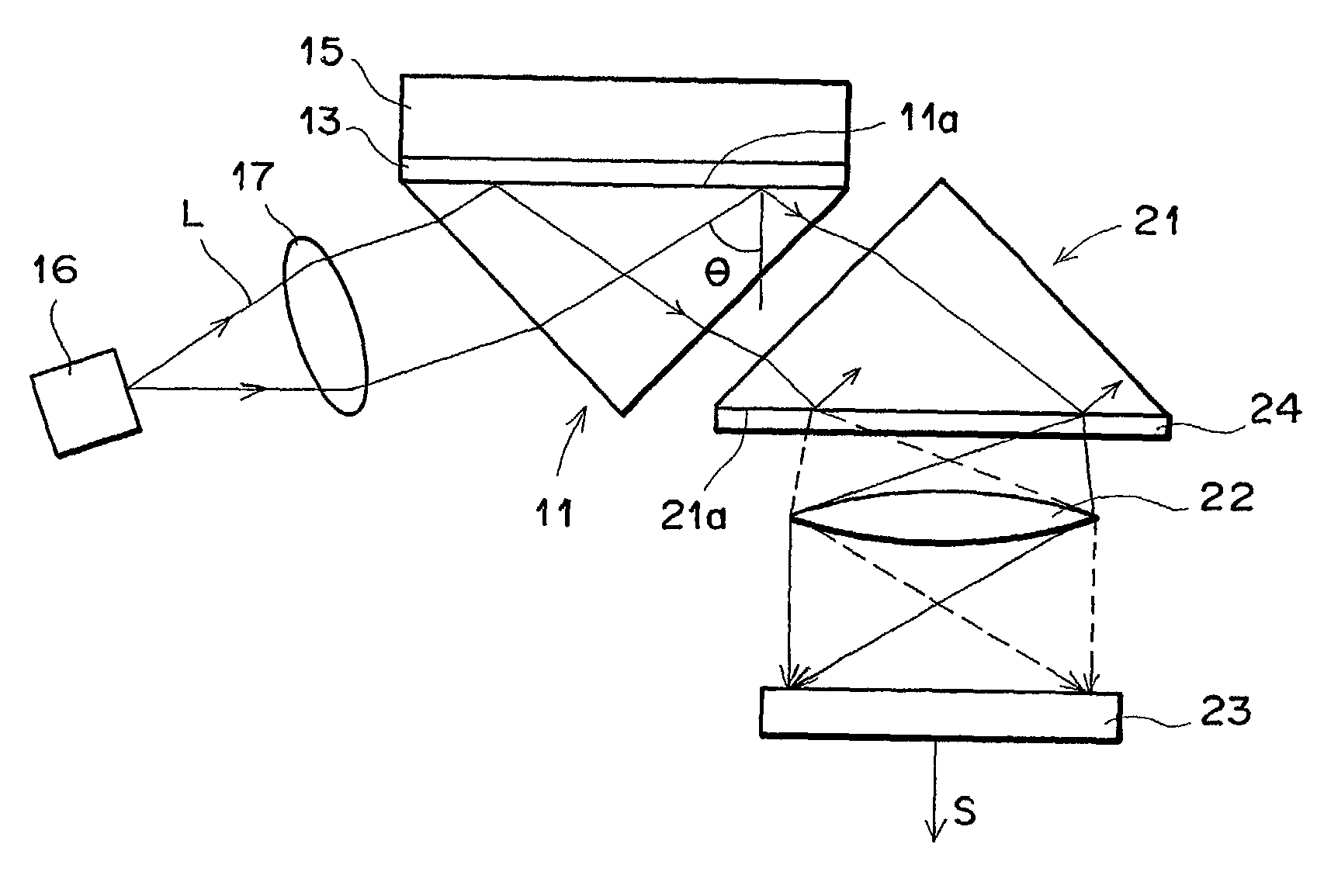 Sensor utilizing attenuated total reflection