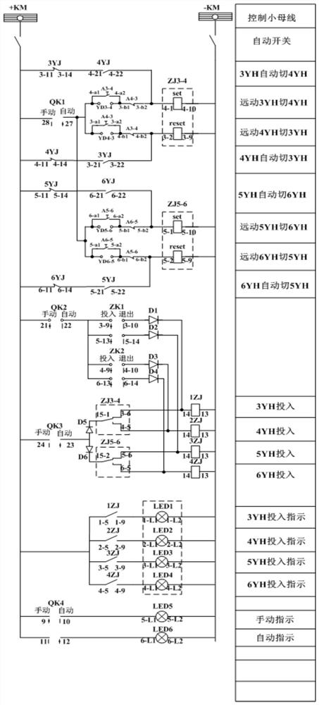 Secondary voltage loop automatic switching system and automatic switching method